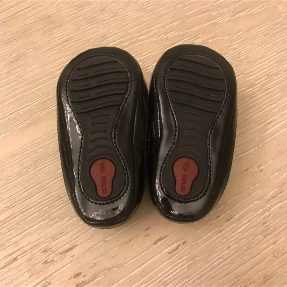 Stride Rite Black Prewalkers Velvet Rose Maryjane Shoes Baby Girl Size 2 Holiday